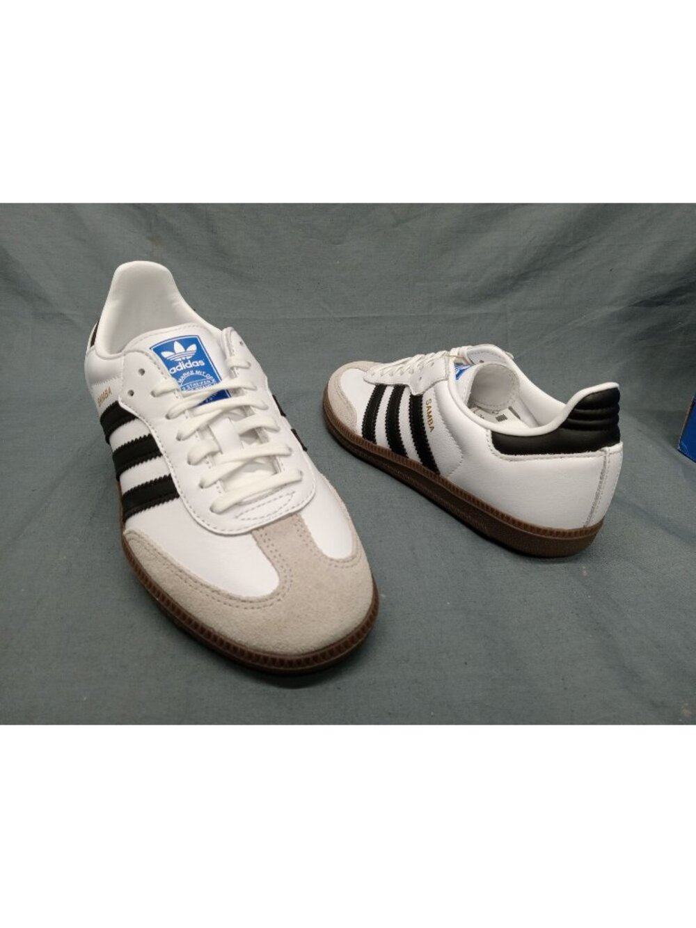 Adidas Samba OG C Sneakers Leather Black White Gum Kids Size 3 NEW NO BOX!